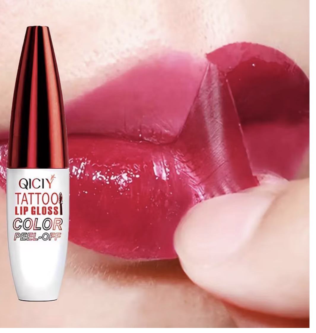 QICIY Tattoo Lip Gloss Color Peel-Off