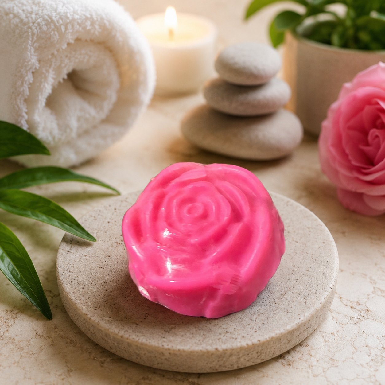 Cold Process Rose Artisan Soap Natural Oils Blend