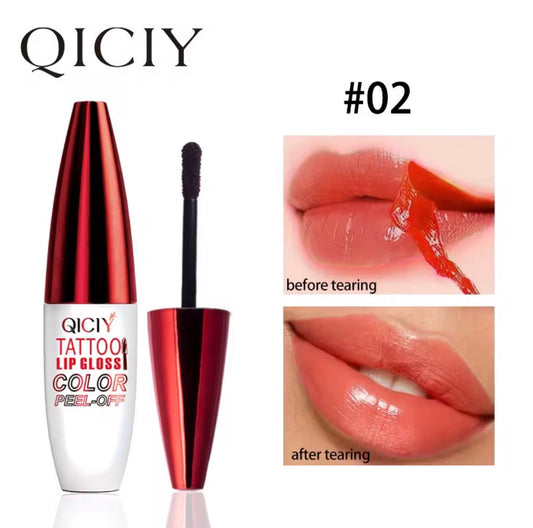 QICIY Tattoo Lip Gloss Color Peel-Off