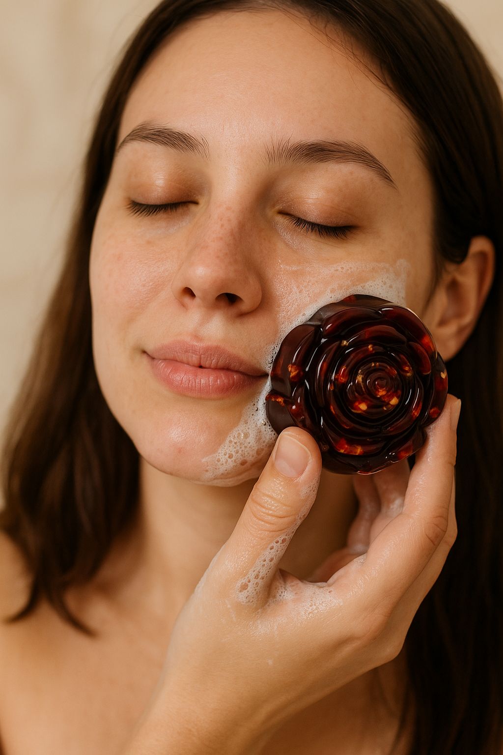 Turmeric and oatmeal soap 3-pack by shovota, showcasing natural ingredients for gentle cleansing and a glowing skin.