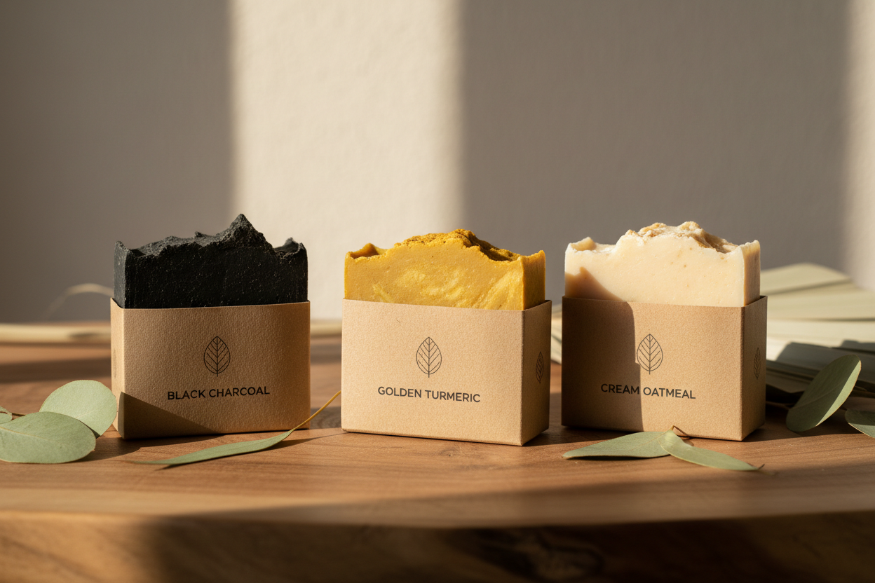 Shovota Complete Soap Kit – Charcoal, Turmeric & Oatmeal | Clean, Bright & Soft Skin