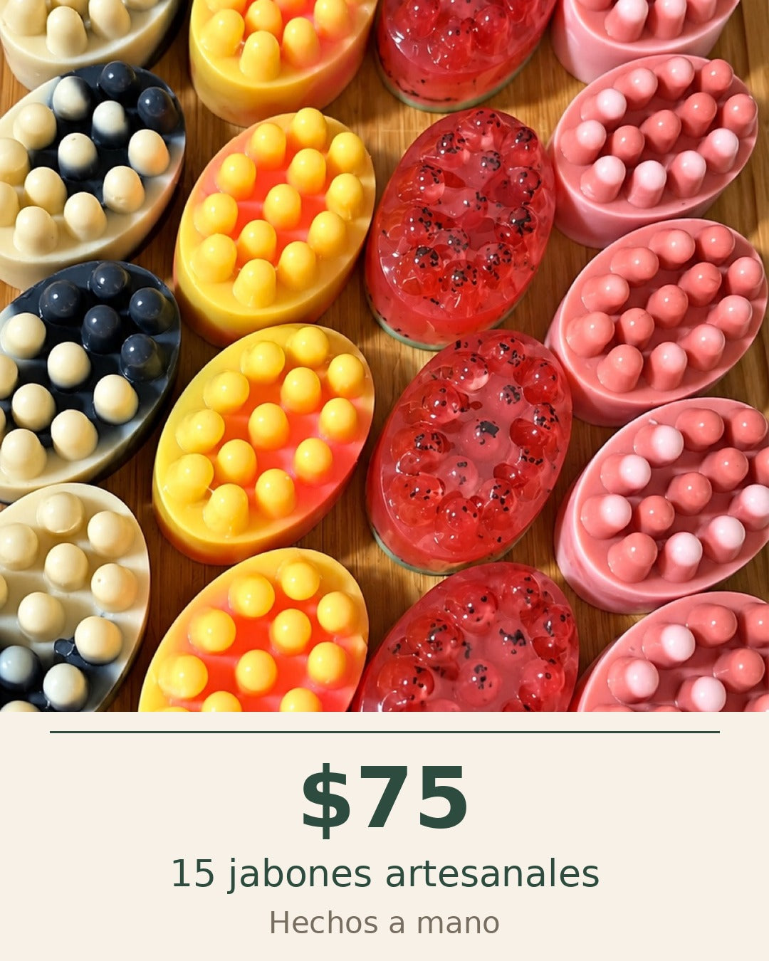 15 jabones artesanales Shovota $75